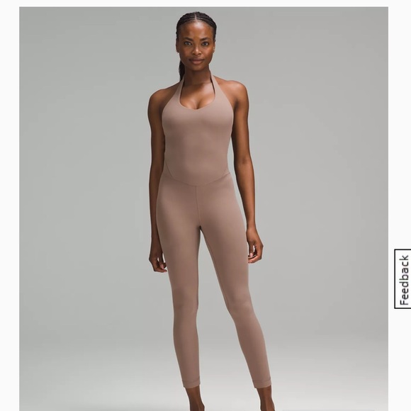 lululemon athletica Tops - Lululemon Align Halter Bodysuit 25” Taupetastic - Size 8
